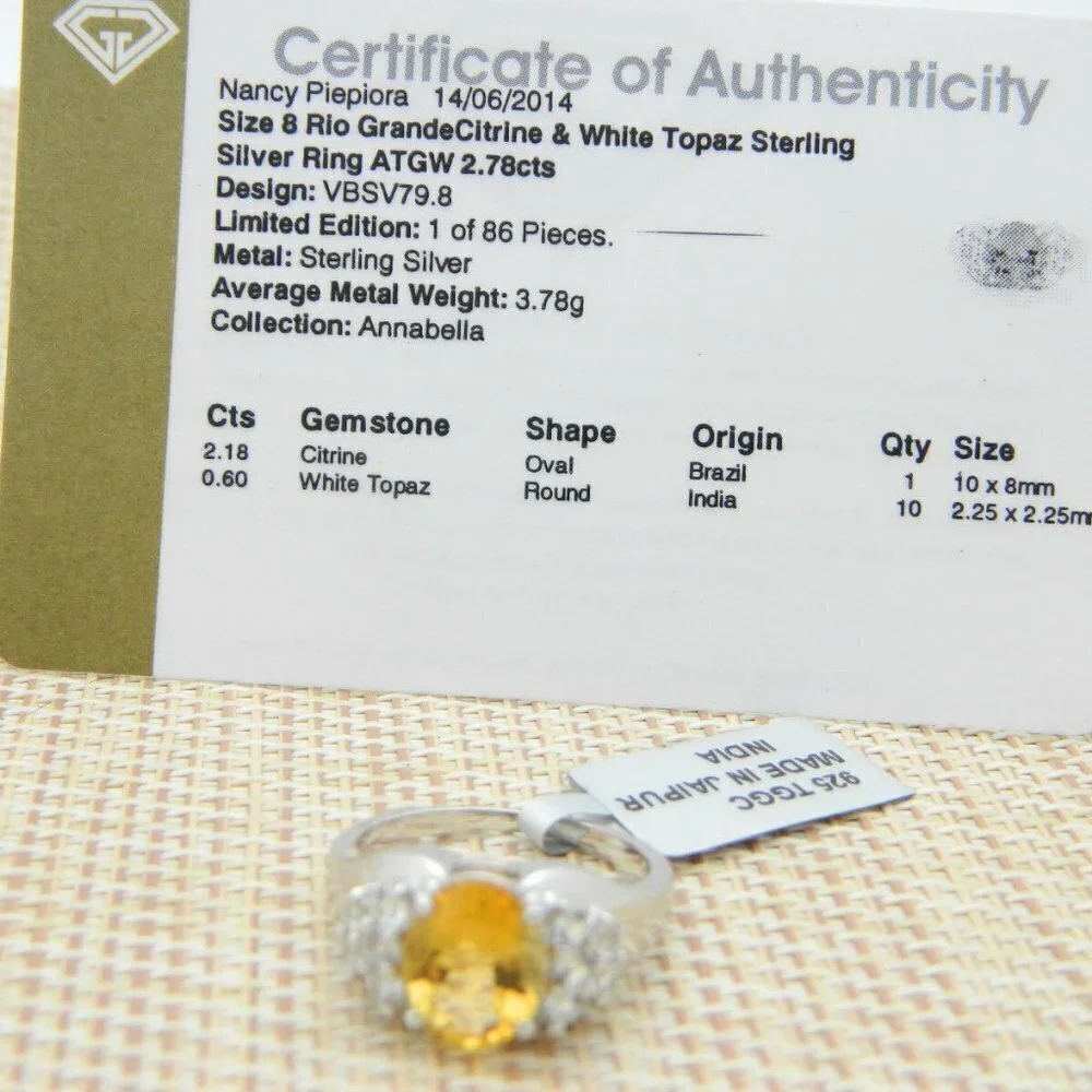 Rio Grande Citrine White Topaz Sterling Silver